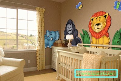 Foto: 3D vinyl klistremerker i det indre av barnas rom