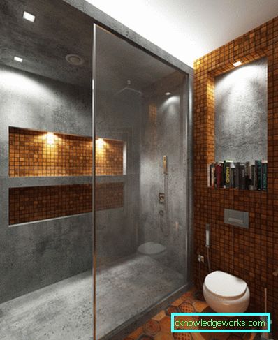 Loft stil bad - 65 bilder av stilige designalternativer