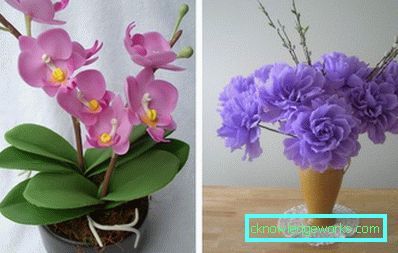 Foto: blomster fra polymer leire og papir