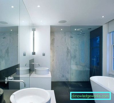 Strekktak på badet - 85 bilder av nye produkter av moderne design