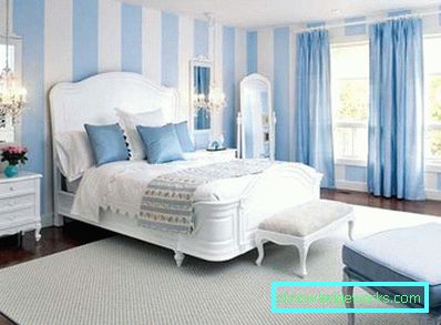 Foto: Blå farge bidrar til å slappe av, sove, så det er best å velge det for soveromsdekorasjon