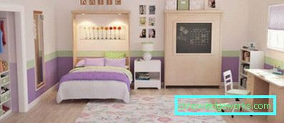 Barns romdesign for to jenter i ulike aldre