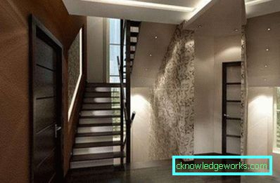 Design en korridor i et privat hus med en trappfoto