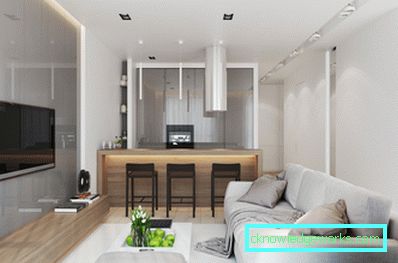 Design kjøkken-stue på 25 kvadratmeter. m