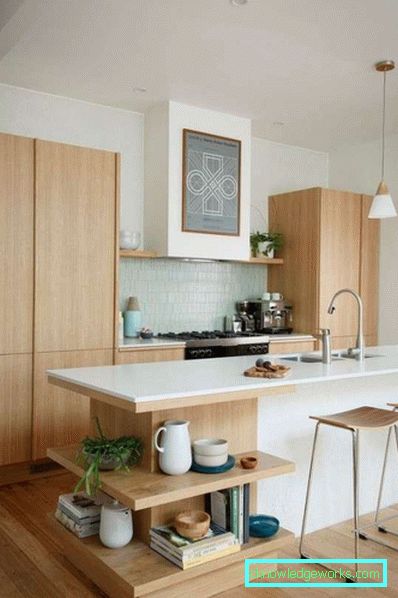 Kjøkkendesign i lyse farger - foto i moderne stil