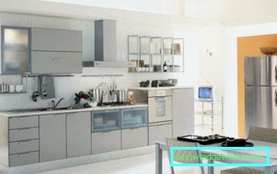 Kjøkkendesign i lyse farger - foto i moderne stil
