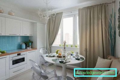 Kjøkkendesign i lyse farger - foto i moderne stil