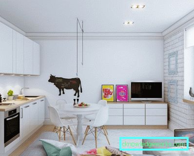 En-roms leilighet design - 150 bilder av moderne interiørdesign ideer