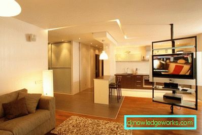 En-roms leilighet design - 150 bilder av moderne interiørdesign ideer