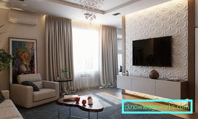 Veggdesign med TV i stua - bildedesign ideer