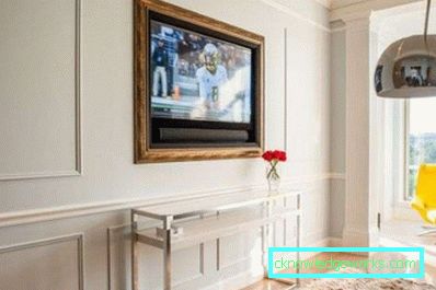 Veggdesign med TV i stua - bildedesign ideer