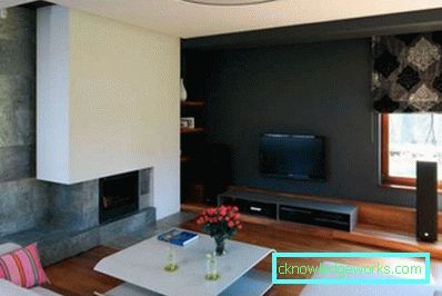 Veggdesign med TV i stua - bildedesign ideer