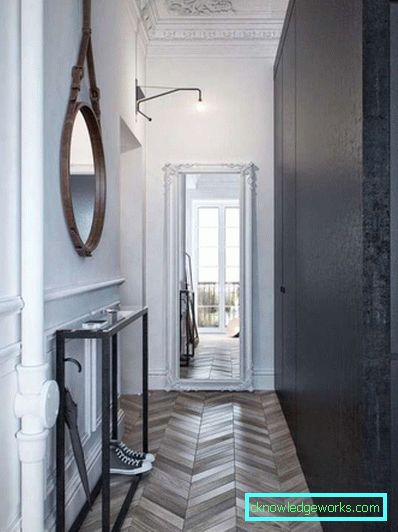 Utforming av en smal korridor i leiligheten - ekte bilder