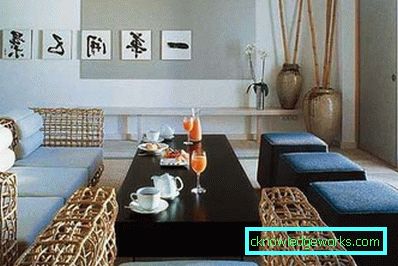 Japansk stil stue - 50 bilder av designeksempler