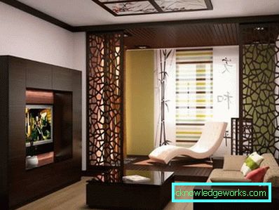 Japansk stil stue - 50 bilder av designeksempler