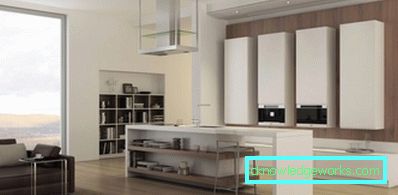 Finesser av utformingen av kjøkken-stuen i stil med 