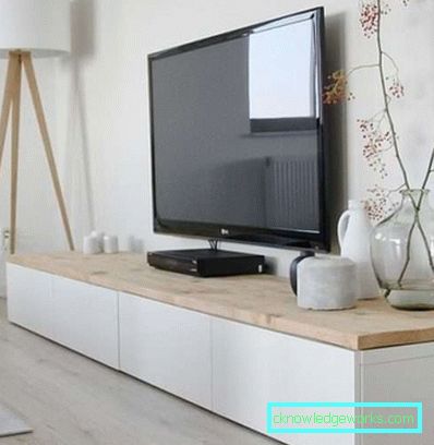 Møbler under TV i stuen i en moderne stil foto