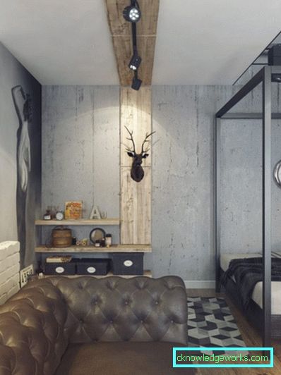 451-soverom i loft stil - 50 bilder