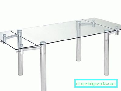Glass glidende kjøkkenbord Glass glidende kjøkkenbord