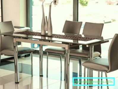Glass glidende kjøkkenbord Glass glidende kjøkkenbord